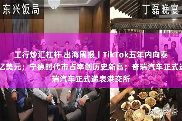 工行炒汇杠杆 出海周报丨TikTok五年内向泰国投资88亿美元；宁德时代市占率创历史新高；奇瑞汽车正式递表港交所